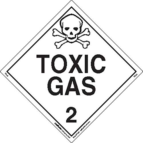 Labelmaster Z-PL25 toxic gas Hazmat Placard, etichetate, Polycoated Tagboard
