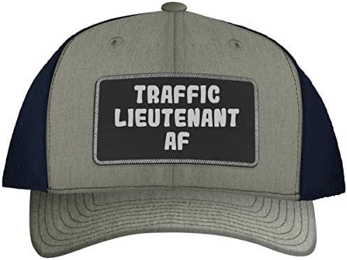 O singură legare în jurul traficului locotenent AF - pălărie de camionar gravat din piele neagră