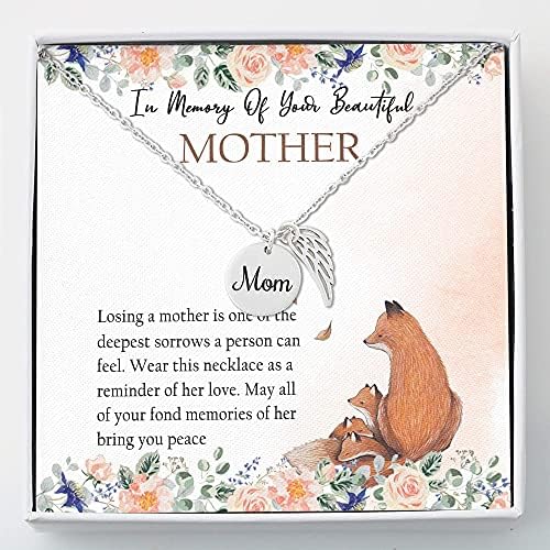 Bijuterii cu carduri de mesaje, colier handmade - Mom Memorial Pierderea cadoului mamei - În memoria colierului mamei - Colier