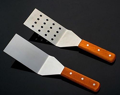 Set de spatula profesională C&L 2 - Racker de clătite din oțel inoxidabil și războinic