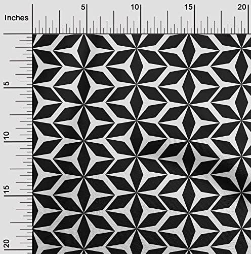 oneOone bumbac Cambric țesătură neagră țesătură geometrică pentru cusut țesătură artizanală imprimată de curte 56 Inch lățime-8943