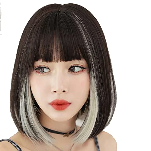 Aiko Pro coreeană moda 13 Inch drept scurt Bob peruca pentru femei, naturale Umăr - Lungime drept sintetic scurt Lolita Cosplay