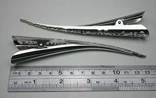 Fenggtonqii Gap Formă Floarea Clipul Clip de păr Silvery 132mm în lungime fără dinți pachet de 4
