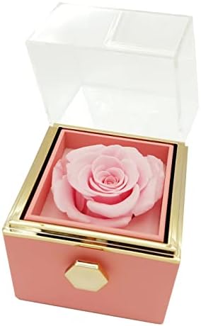 Creative 360 ​​de grade Rotabile Real Rose Bijuterii Real Rose Cutie pentru propunere, nuntă, cadou, Colier bijuterii cutii