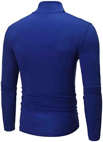 Masculin Iarna Cald Mare Guler Moda Termice Lenjerie Bărbați Bază Simplu Tricou Bluza Pulover Maneca Lunga Top Mare T Shirt