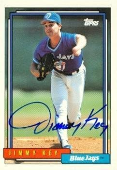 Cartea de baseball autografată Jimmy Key 1992 Topps #482 - MLB Carduri de baseball autografate