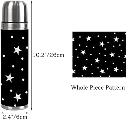 Vantaso vintage polka dots stele negre izolate de vid cu vid sport sport cu apă cană cană 500ml 17 oz pentru femei bărbați