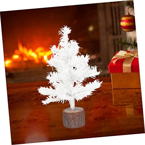 Nolitoy 1pc copac de Crăciun mic decor de casă artificială copac de pin alb decor de masă pin pin figurină sticla arbore arbore