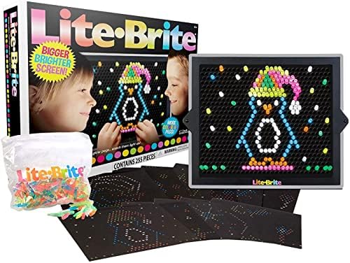 Lite-Brite Ultimate Value retro Toy, 240 Pegs, 12 șabloane sezoniere, husă, cadou pentru fete și băieți, vârste cuprinse între 4, 5,6,7,8,9,10 Exclusive, Light up creative Activity Toy, Educational Stem Learning