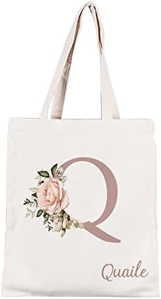 Haubis Custom scrisoare personalizată canvas tote geanta cu flori imprimate reutilizabile geantă de cumpărături pentru cumpărături