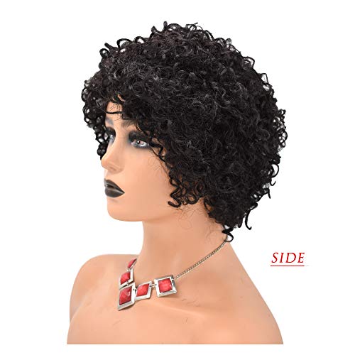 Peruci Afro Curl SINGA HAIR pentru Femei negre cu breton 8 Bob Brazilian păr uman peruci afro-americane peruci cret peruci