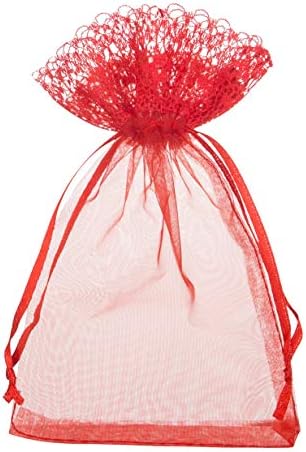 LANSWE 36 Pack pur Organza Cordon saci cu dantelă Decor bijuterii pungi bomboane cadou Pungi nunta Partidul favoarea Mesh Crăciun pungi