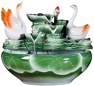 Wpyyi ceramice curge apă fântână Decor vânt apă Roata bambus Creative Waterwheel pește rezervor Decor