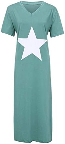 terbklf rochie pentru femei vara Casual Plus Dimensiune pentagrama imprimate Crewneck bumbac Maxi Rochii Doamnelor Casual Beachwear