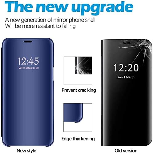 Carcasă din piele Galaxy A34 5g compatibilă cu Samsung Galaxy A34 5G, carcasă subțire pentru telefon Clear View oglindă de