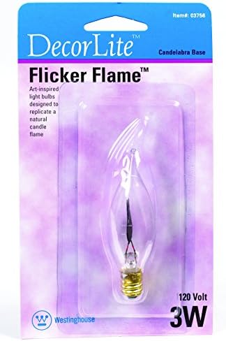 Westinghouse Flicker flacără în formă de bec 3 W Candelabre 3-7 / 8 în. Clar Cardat