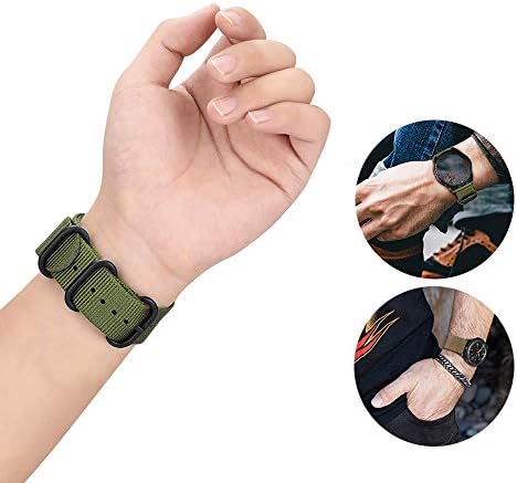 Yeejok Galaxy Watch 5/4 Benzi 44mm 40mm, 20mm piele+benzi de nylon compatibile pentru Samsung Galaxy Watch 5 Pro 45mm, Galaxy Watch4 Classic 46mm 42mm Înlocuire pentru bărbați pentru femei pentru femei