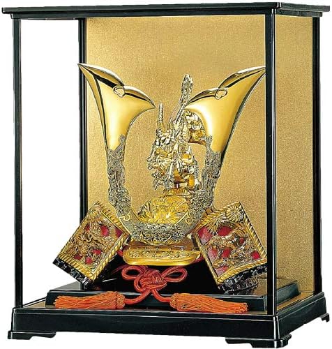 Selecție Tokyo Matcha - [Set superior Set japonez Samurai Kabuto Casca - Tiger & Dragon - cu pernă, etichetă, carcasă de sticlă,