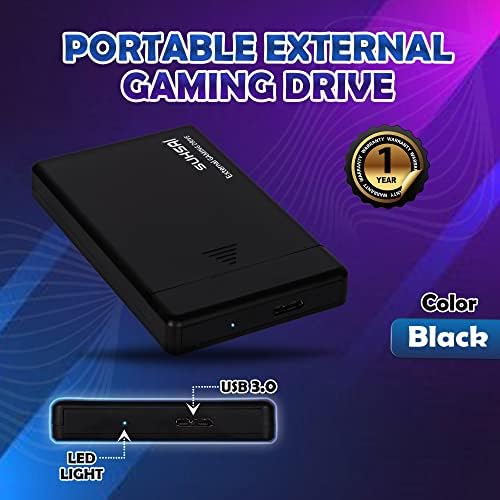 Hard Disk extern de 500 GB pentru jocuri, stocare HDD portabilă USB 3.0 și unitate de rezervă pentru Laptop, Desktop, joc Playstation Xbox - potrivit cu Windows, Mac, consolă de jocuri, PS4, PS5, Xbox series