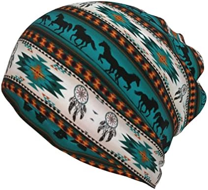 Retro Nativ american Beanie pălării pentru femei iarna tricotate capace Moale cald tricot pălărie Unisex