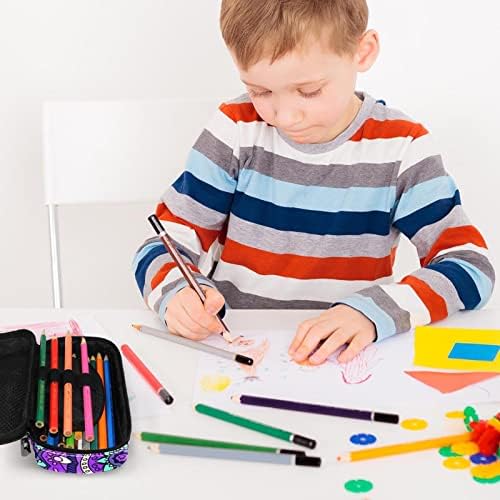 Pen carcasă mandala Purple Blue Creion Marker Holder Stationery Storage Machiaj pentru băieți pentru băieți adolescenți, oferte