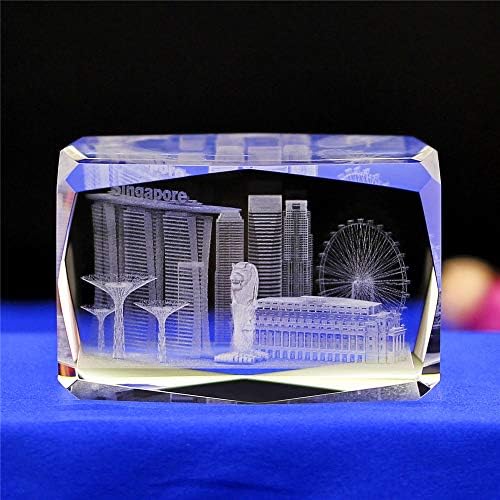 Crystal Glass Cube Eagle Model Hârtie Greutate 3D Figurine de gravură laser Feng Shui Suvenir Crafturi