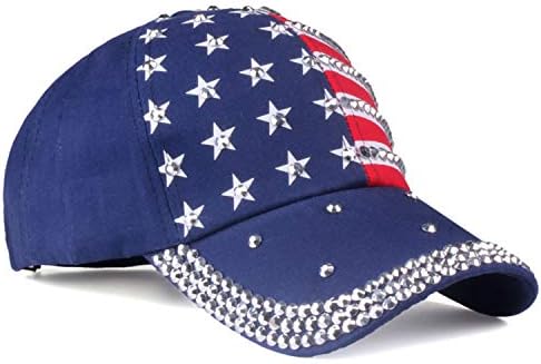 Steagul SUA Bling șapcă de Baseball steagul American bumbac spălat șapcă de Baseball brodată sclipire Stras steagul SUA pălărie Hip Hop