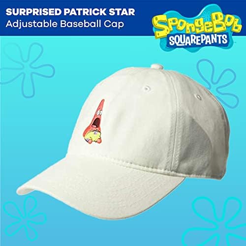 SpongeBob Squarepants Tată pălărie, Patrick Star Cotton Baseball Baseball Cap cu tăierea curbă, alb, o dimensiune