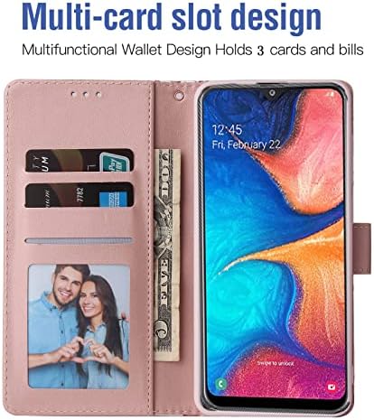 Asuwish compatibil cu Samsung Galaxy A20 A30 portofel caz și sticlă securizată Ecran Protector piele Flip Card titularul Kickstand
