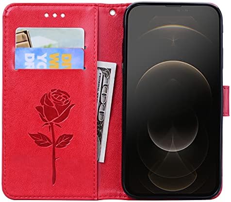 Husă pentru portofel Monwutong pentru iPhone 14 Pro Max, Husă clasică din piele PU rezistentă la șocuri cu fermoar Magnetic