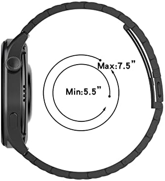 XOE662 pentru RealMe- 2/2 Pro Metal Watch Band Înlocuire din oțel Sliver Black For Men