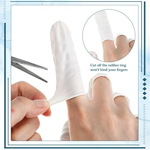 1600 buc Latex pătuțuri pentru degete, mănuși de protecție de unică folosință pentru vârful degetului Alb Huse pentru degete pentru industrie, Frumusețe, animale de companie și multe altele, Mediu