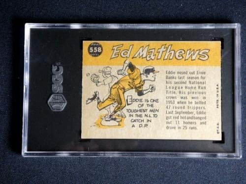 Eddie Ed Mathews 1960 Topps Baseball All -Star Card 558 SGC 5 Excelent Hof HI - Baseball Slabbed Cards