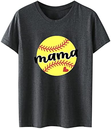 Femei baseball Mama Tricouri Vrac se potrivi noutate imprimate Topuri Gât rotund T Tricouri Mamele zi maneca scurta Vara Topuri