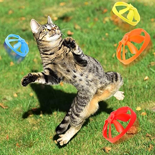 18 piese Cat Fetch Tracking, jucării Interactive cu 5 culori care zboară elice pentru interior Pet Cat Kitty formare alungare