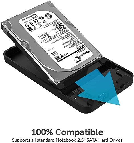 Sabrent 2.5 Inch SATA la USB 3.0 instrument gratuit carcasă hard disk extern [optimizat pentru SSD, suport UASP SATA III] Negru