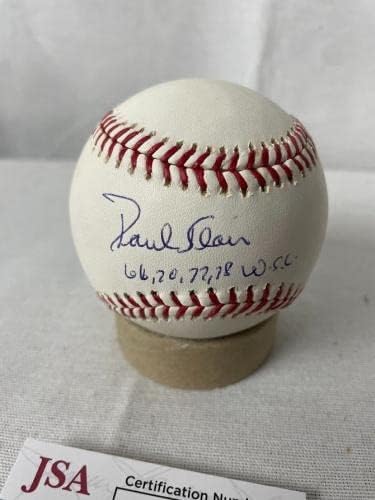 Paul Blair a semnat 4 WSC autografat OMLB Baseball JSA AE17476 Yankees Orioles - Baseballs autografate