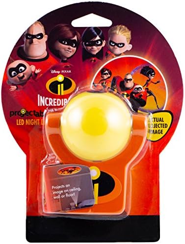 Projectables Incredibles 2 LED Night Light, Plug-in, senzor Dusk-to-Dawn, Elastagirl, Violet, Dash, Jack-Jack, imagine de proiect