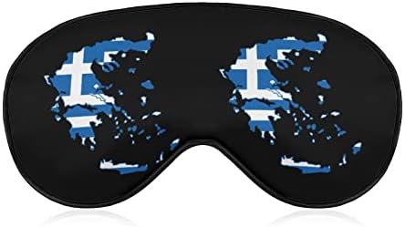 Steagul hărții din Grecia, imprimați mască pentru ochi, Masca de somn Blocarea luminii cu curea reglabilă pentru călătoria