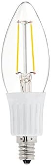 Dc 12 volți candelabru alb rece 6000K 2W LED lumânare filament bec E12 Mini lampă de bază de joasă tensiune birou Top în aer