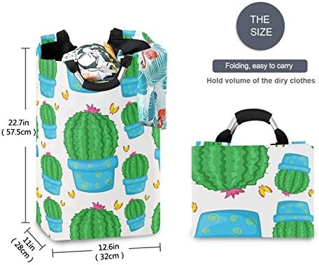 Coș de rufe Cactus model de desene animate coș de rufe mare geantă de cumpărături, coș de rufe din țesătură pliabilă, Geantă de haine pliabilă pentru coșuri de jucării, coșuri cadou, dormitor, coș pentru copii 2100558