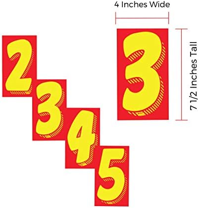 EZ Line Decals Vinyl pentru mașini Red și galben Autocolante cu număr mare de parbriz Numere de parbriz Livrări de distribuitori