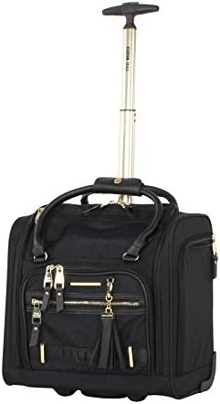 Steve Madden Designer 15 Inch Carry on Suitcase - mic Weekender peste noapte Bagaje de călătorie de afaceri-ușoare 2-Rolling Spinner roți sub sac de scaun pentru femei