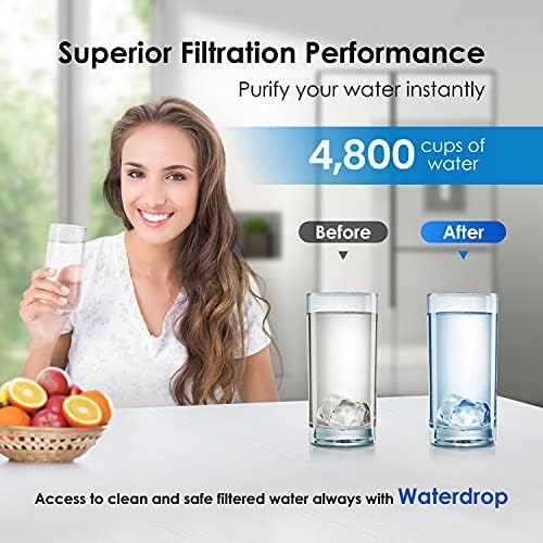 Waterdrop Da29-00003g filtru de apă pentru frigider, înlocuitor pentru Samsung Da29-00003G, DA29-00003B, DA29-00003a, Aqua-Pure Plus, Hafcu1, Rfg237aars, FMS-1, RS22HDHPNSR, RSG257AARS, AAC-1, 3 filtre