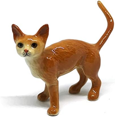 Zoocraft ceramică birmană pisică figurină porțelan Miniaturi realizate manual maro colecție